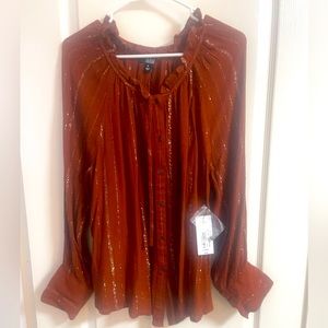 A.N.A. Women’s top new with tags in burnt orange with silver stripes.